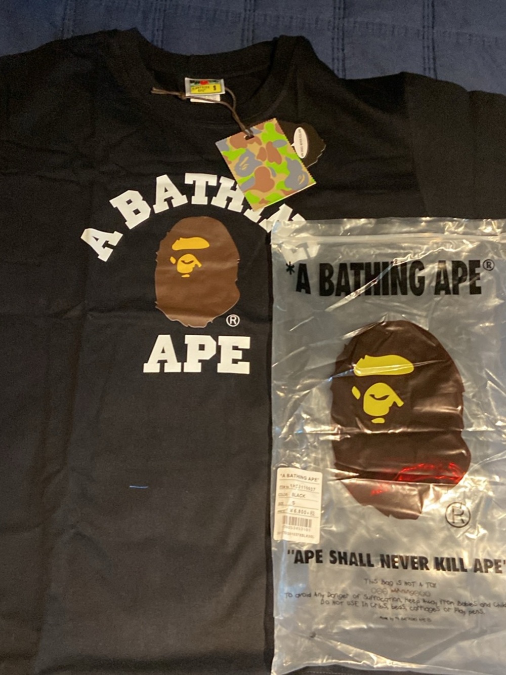 A Bathing Ape Men's Black Short Sleeve Logo Tee